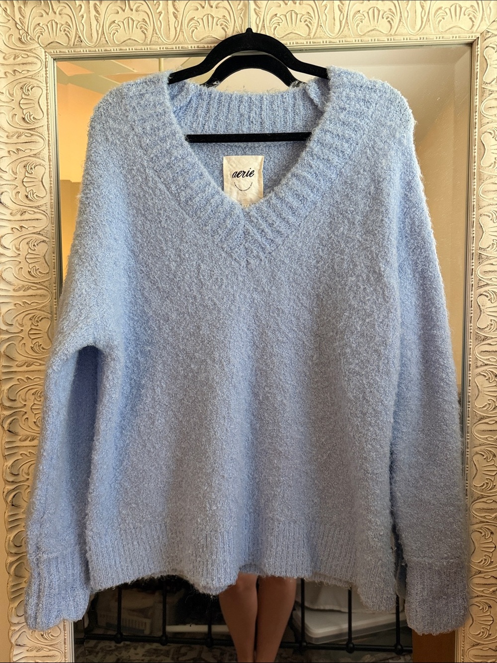 aerie Soft Light Blue V-Neck Sweater